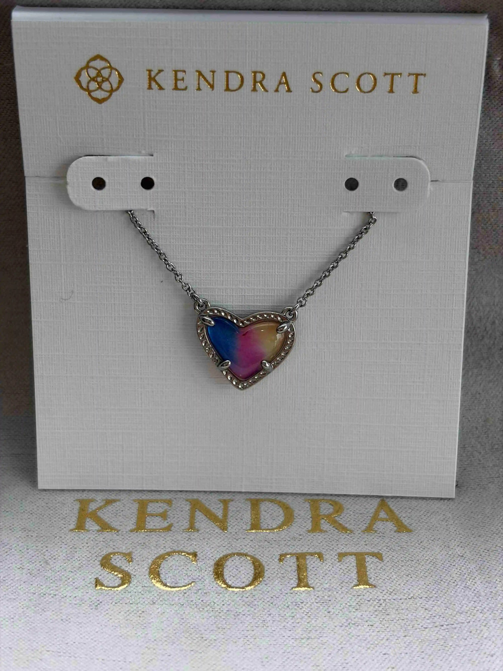 Kendra Scott Tricolor Heart Pendant Necklace